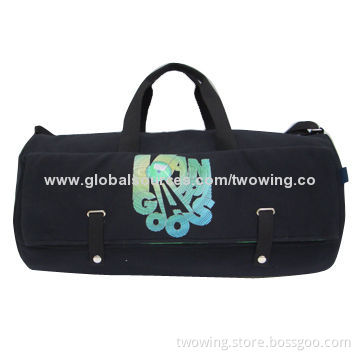 Role duffel bag with flap pocket and cotton fabric